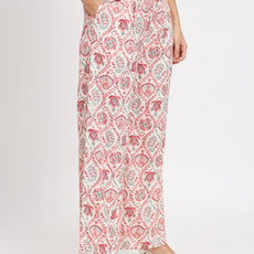 Women's Viscose Cotton Print ¾ Sleeve Top and Palazzo Set