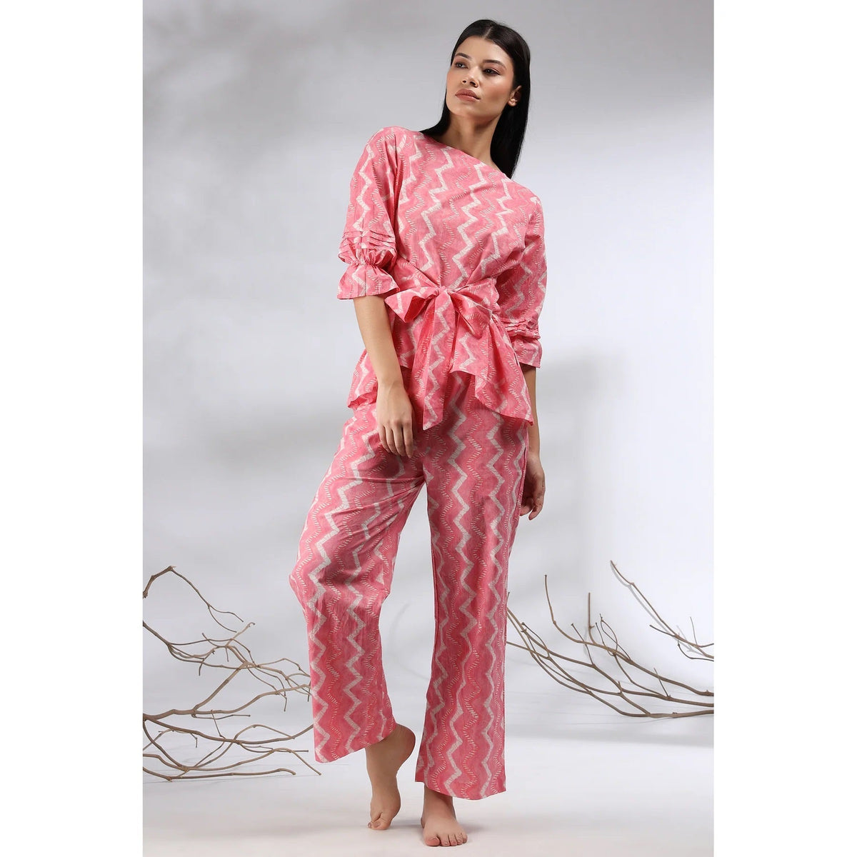 Women Chevron Print Co-Ord Set