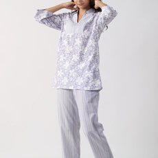 Women Cotton Blend Kurta Palazzo Set
