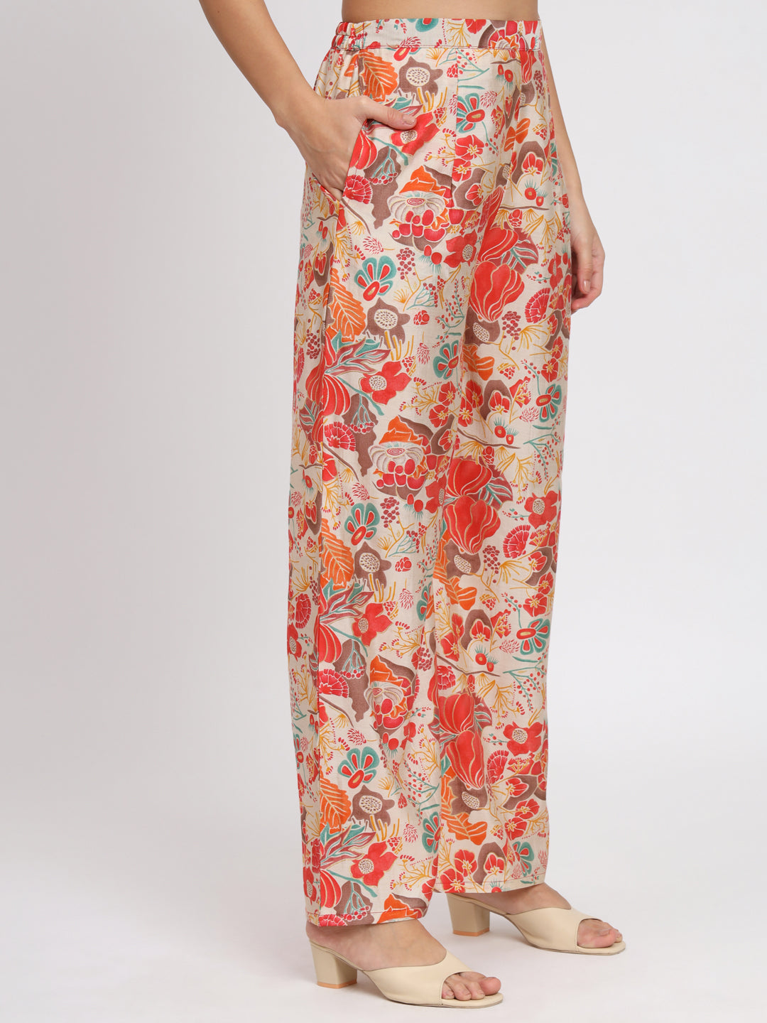 Women Multi Color Tie Up Neck Co-Ord Sets