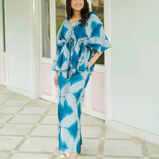 Women's Cotton Regular Fit Floral Printed Top and Plazzo Co-ord Set