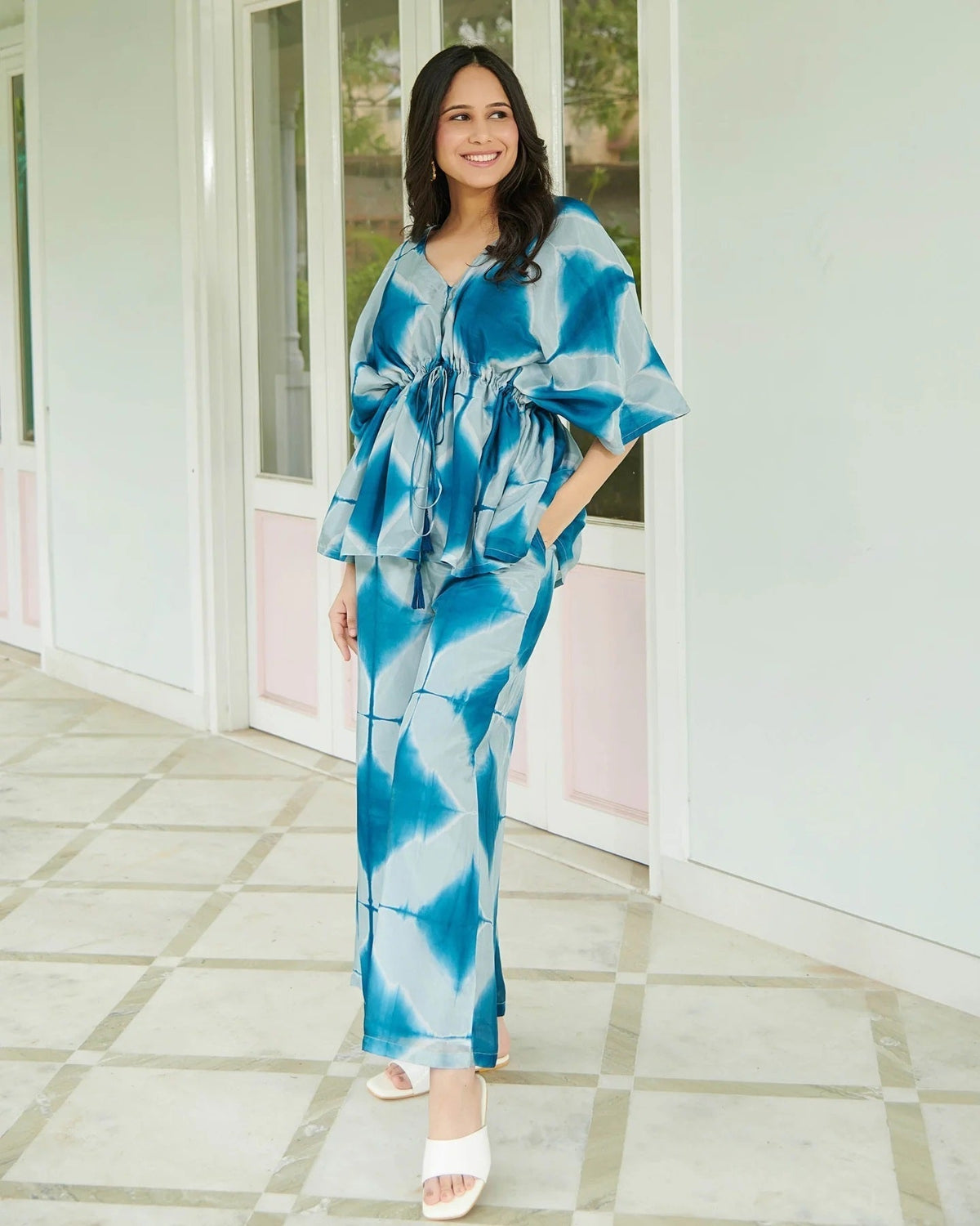 Women's Cotton Regular Fit Floral Printed Top and Plazzo Co-ord Set