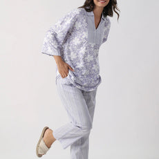 Women Cotton Blend Kurta Palazzo Set