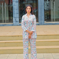 Allover Printed Co-Ord Set with Top and Bottom