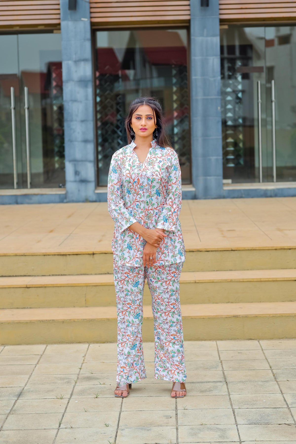Allover Printed Co-Ord Set with Top and Bottom