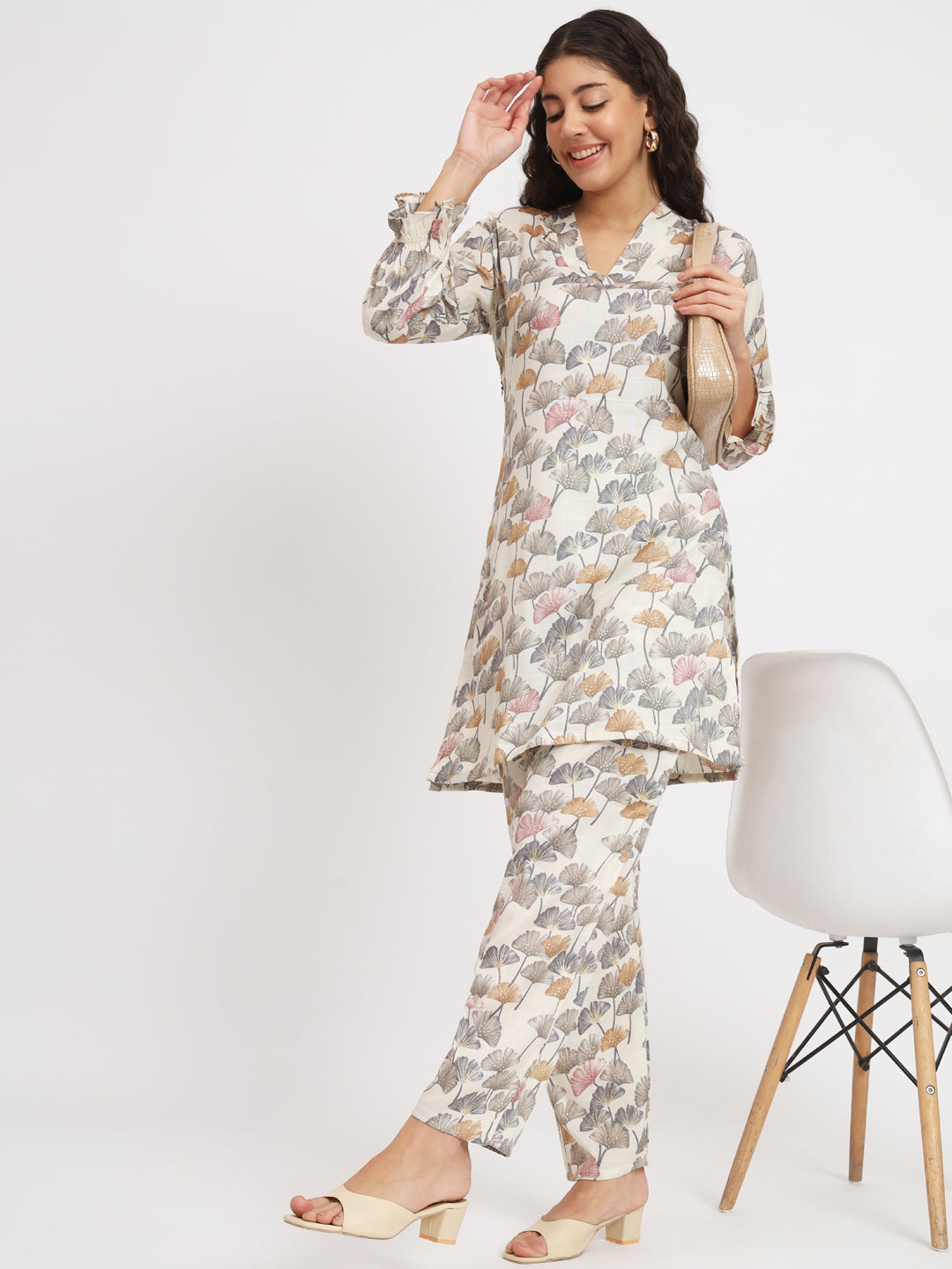 Women Floral Print Kurta & Palazzos Co-Ord Set