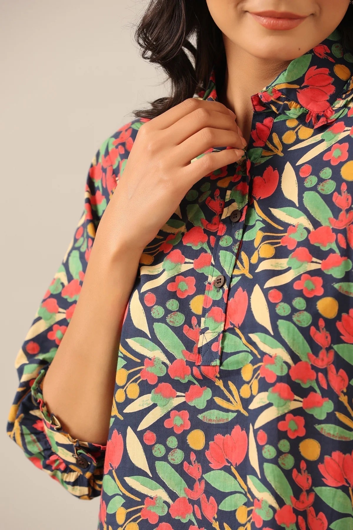 Women's Cotton Blend ¾ Sleeve Top and Palazzo Set