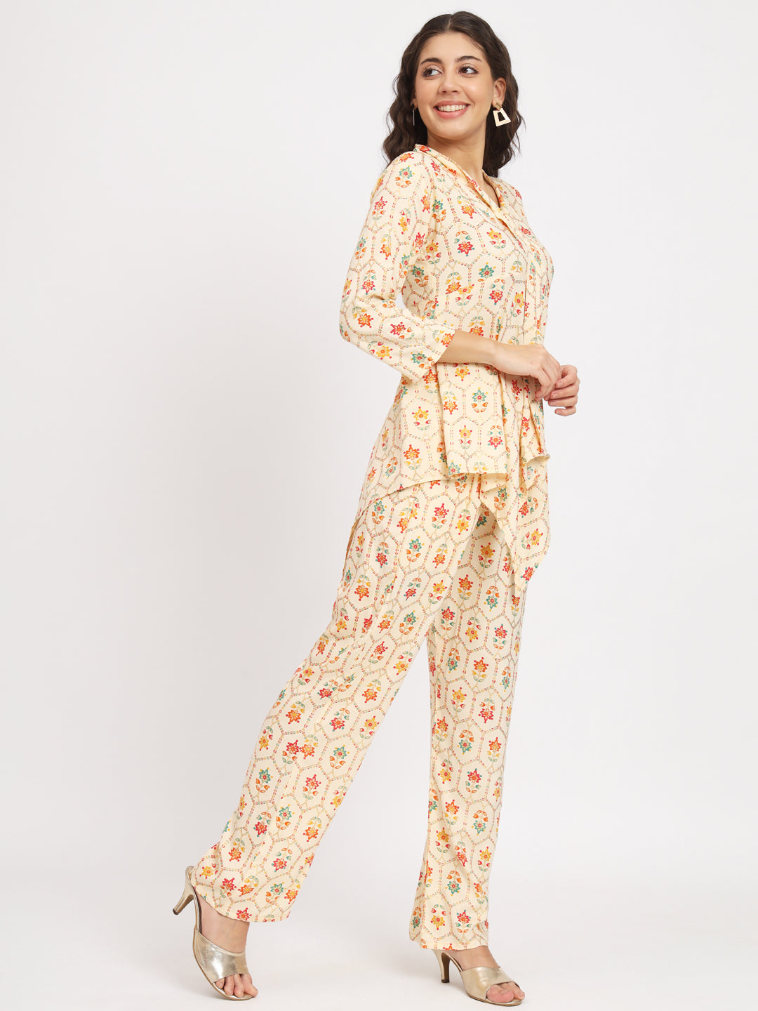 Women Multi Color V Neck Co-Ord Sets
