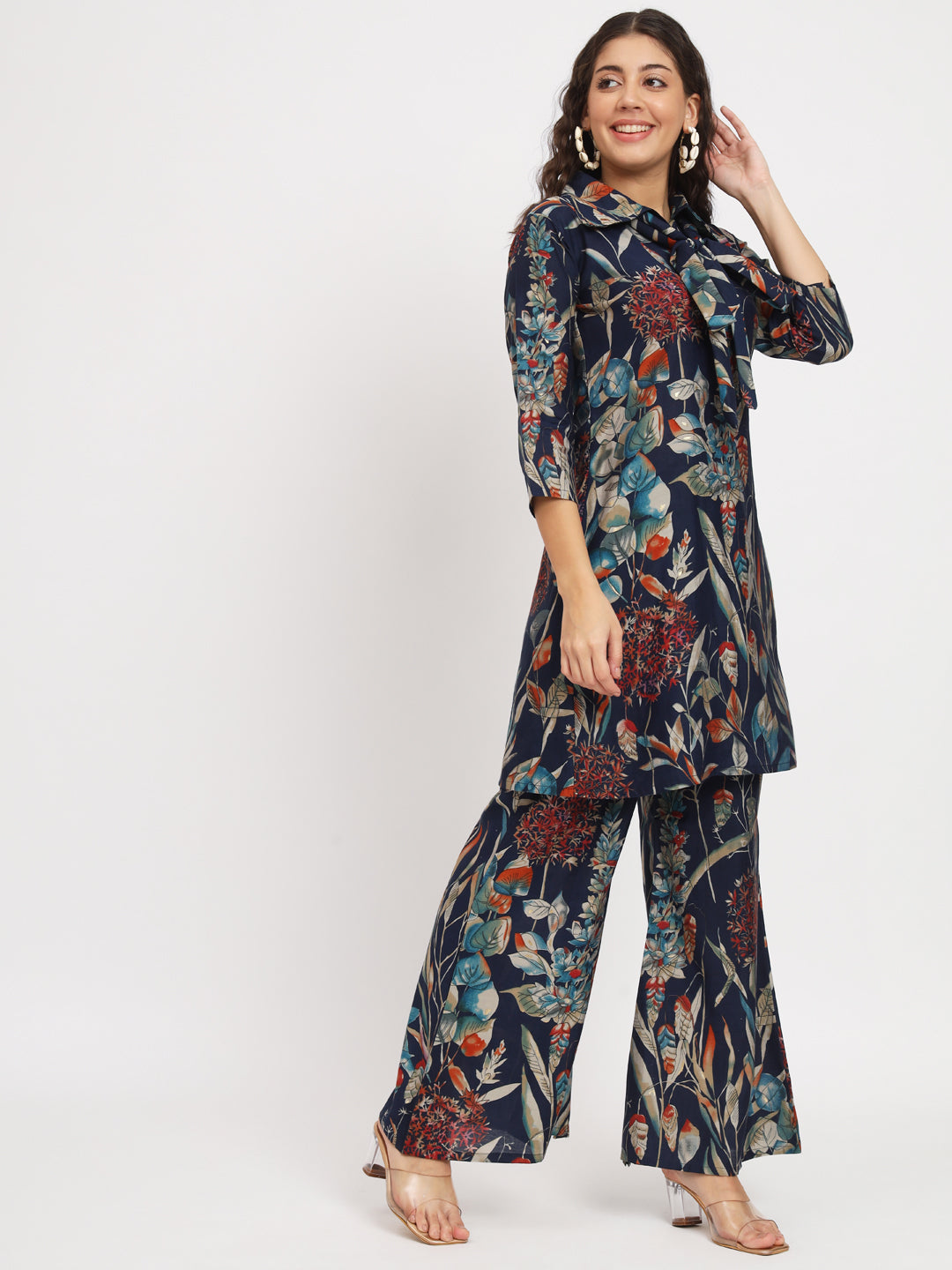 Women Floral Print Kurta & Palazzos Set