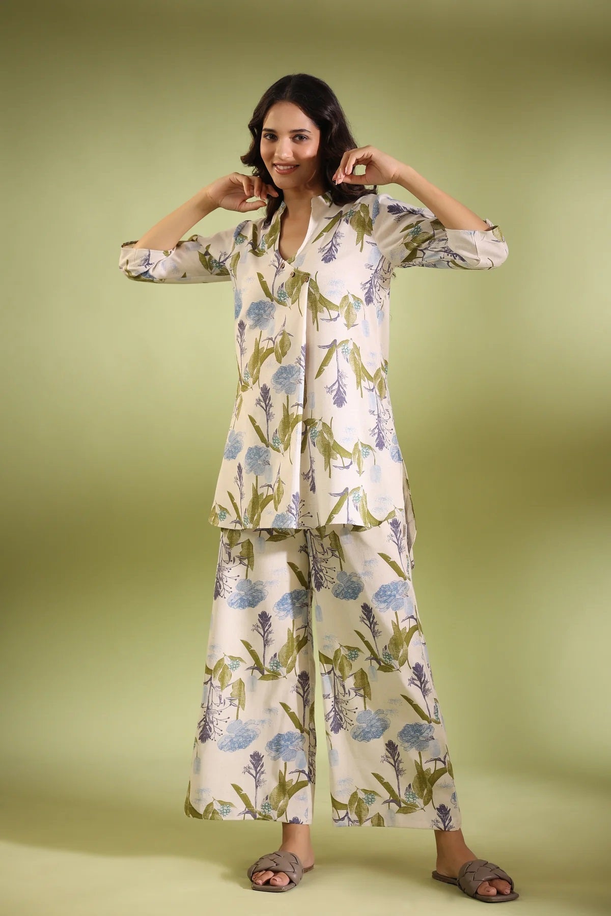 Whispering Flowers Cotton Co Ord Set