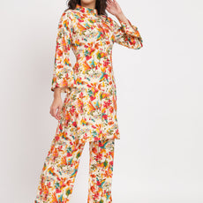 Women Floral Print Kurta & Palazzos Co-Ord Set