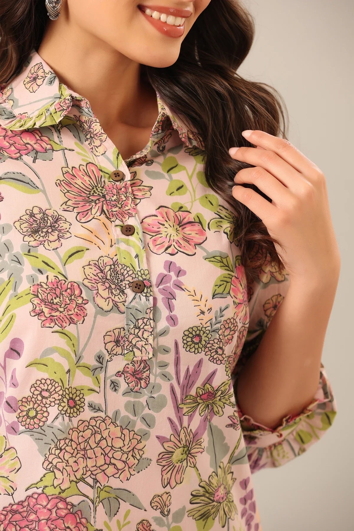Women Floral Print Kurta Palazzo Set
