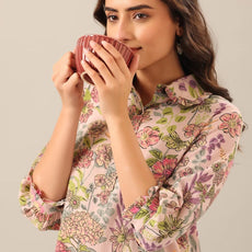 Women Floral Print Kurta Palazzo Set