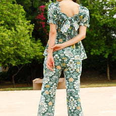 Women Cotton Blend Ethnic Top Pant Set