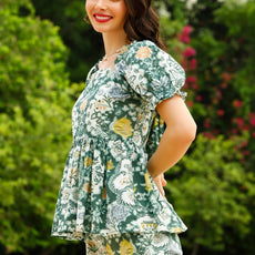 Women Cotton Blend Ethnic Top Pant Set
