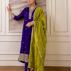 Ruhani Purple Special Designer Kurta Pant Set with Elegant Dupatta