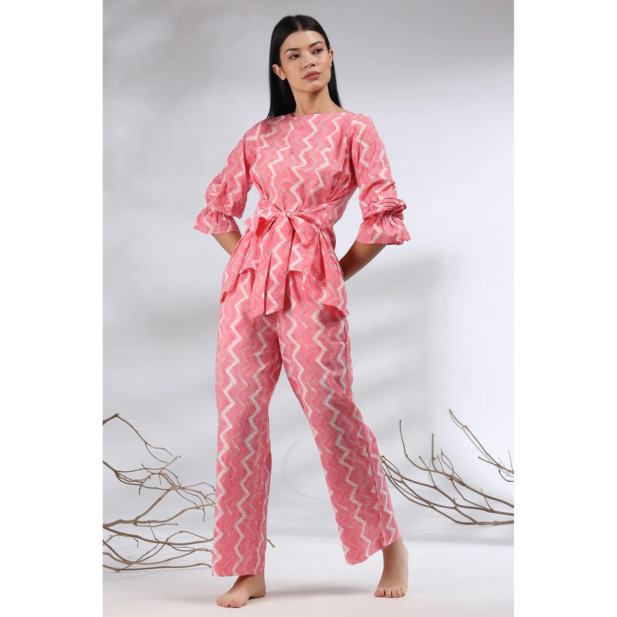Women Chevron Print Co-Ord Set