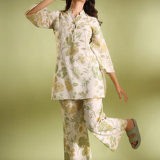 Flora Off White Cotton Co Ord Set