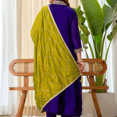 Ruhani Purple Special Designer Kurta Pant Set with Elegant Dupatta