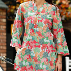 Women Cotton Blend Crop Top Palazzo Set