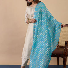 Zanira Cream Women's Designer Kurta Pant Set Premium Pattern Collection