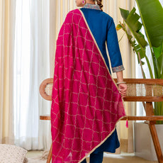 Ruhani Teal Special Designer Kurta Pant Set with Elegant Dupatta