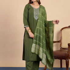 Myra Mehndi Women's Designer Kurta Pant Set Premium Pattern Collection