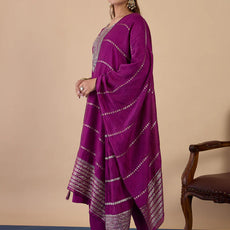 Nyra Purple Women’s Traditional Kurta Pant Set with Dupatta