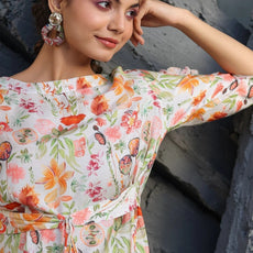 Women Cotton Blend Crop Top Palazzo Set