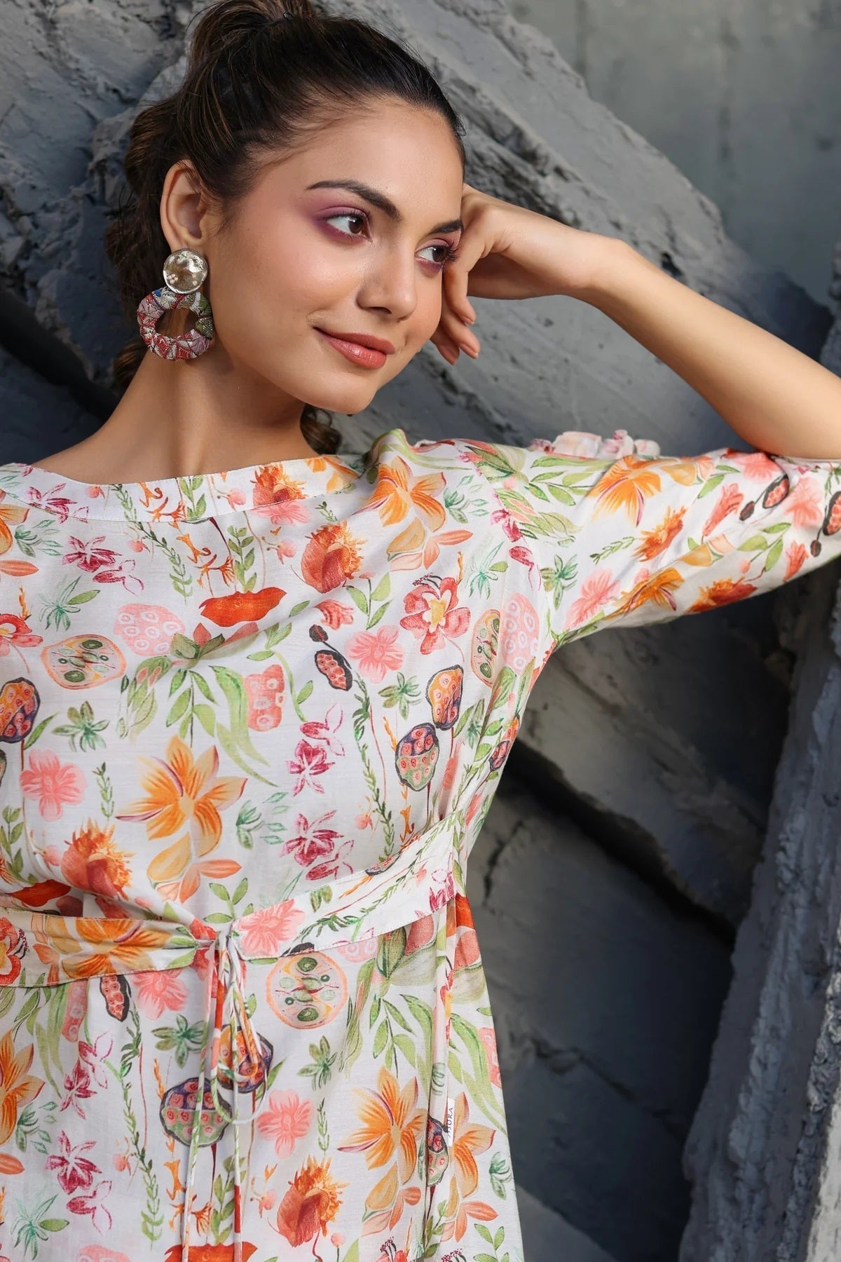 Women Cotton Blend Crop Top Palazzo Set