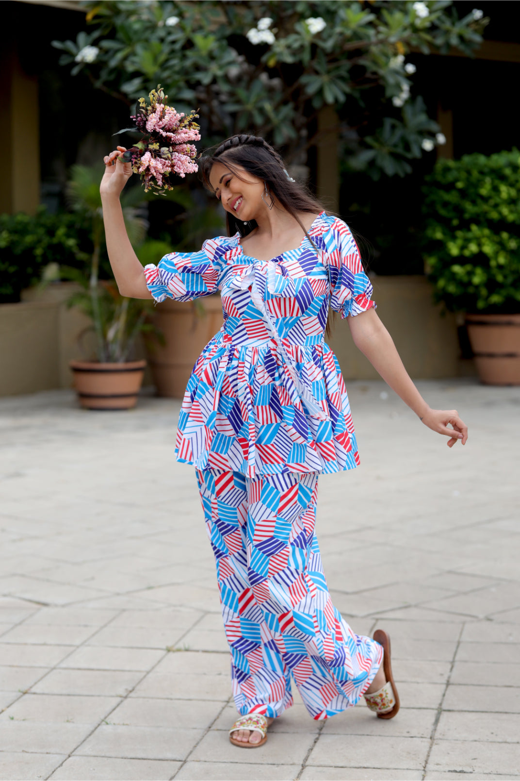 Women Geometric Print Co-Ord Set