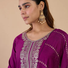 Nyra Purple Women’s Traditional Kurta Pant Set with Dupatta
