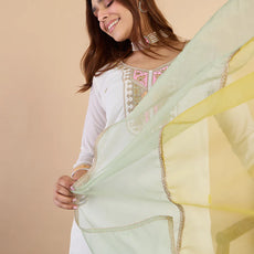 Kiyana Off-white Women's Designer Kurta Pant Set Premium Pattern Collection
