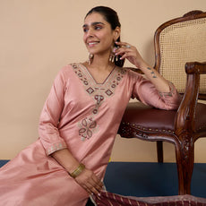 Heerika Peach Women's Designer Kurta Pant Set Premium Pattern Collection