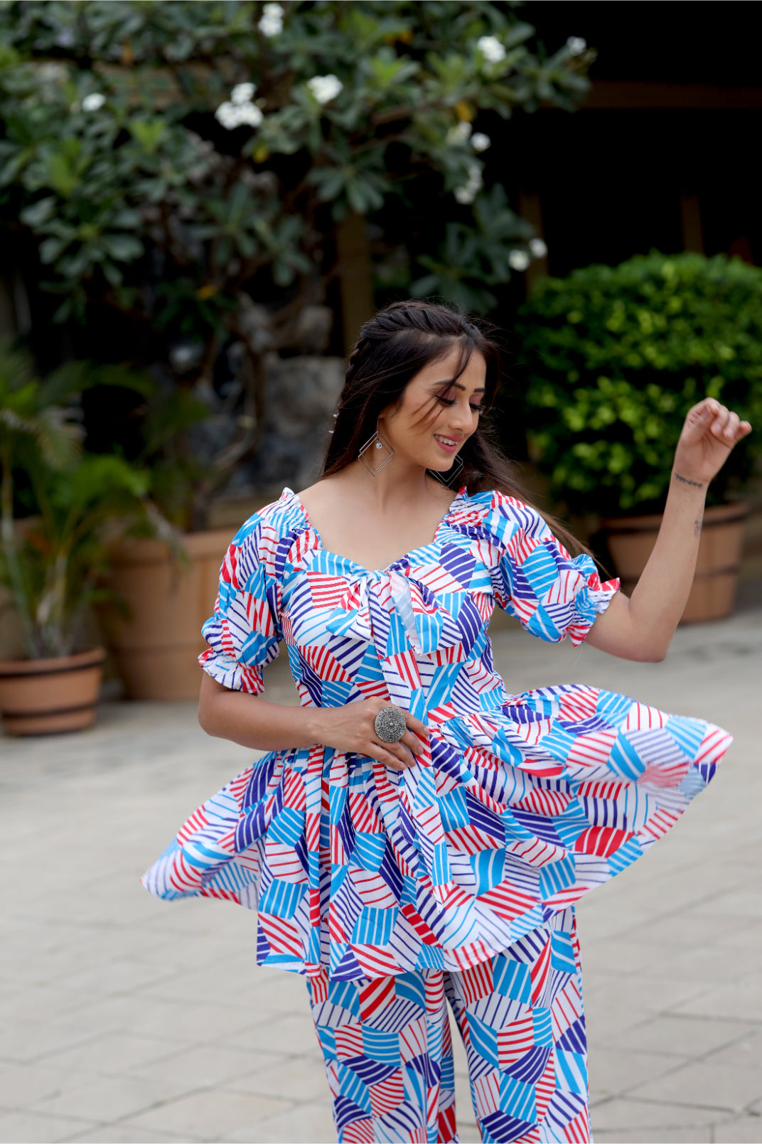 Women Geometric Print Co-Ord Set