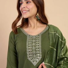 Myra Mehndi Women's Designer Kurta Pant Set Premium Pattern Collection