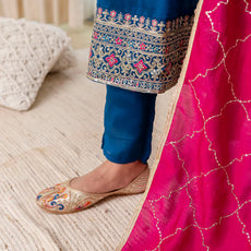 Ruhani Teal Special Designer Kurta Pant Set with Elegant Dupatta