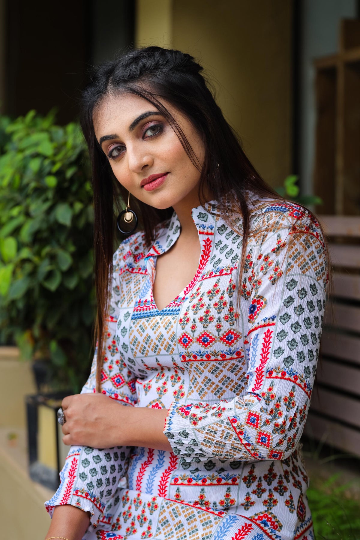 Women Cotton Blend Crop Top Palazzo Set
