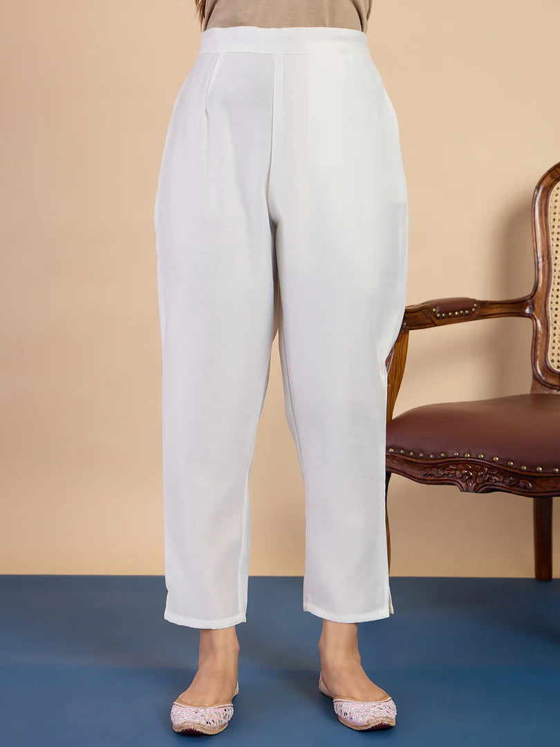 Kiyana Off-white Women's Designer Kurta Pant Set Premium Pattern Collection