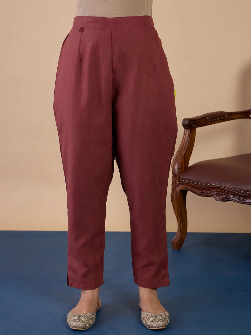 Nyra Brown Women’s Traditional Kurta Pant Set with Dupatta