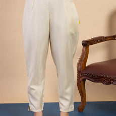 Zanira Cream Women's Designer Kurta Pant Set Premium Pattern Collection