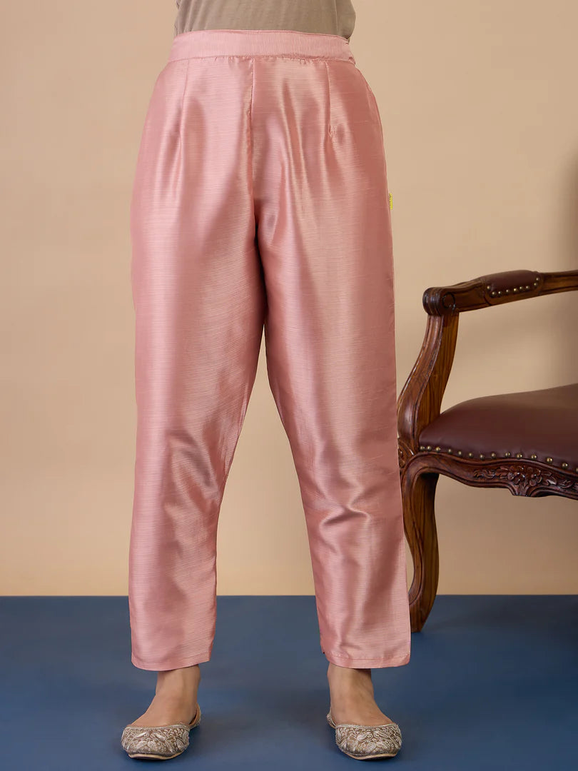 Heerika Peach Women's Designer Kurta Pant Set Premium Pattern Collection