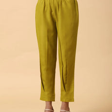 Rayon Slub Lime Green Pleated Co-Ord Set