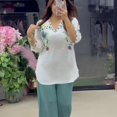 Women’s Stylish Printed Green Co-ord Set