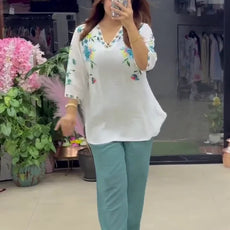 Women’s Stylish Printed Green Co-ord Set