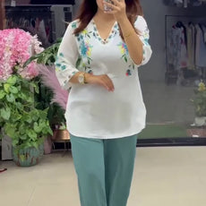 Women’s Stylish Printed Green Co-ord Set