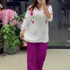 Women’s Stylish Printed Purple Co-ord Set