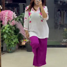 Women’s Stylish Printed Purple Co-ord Set