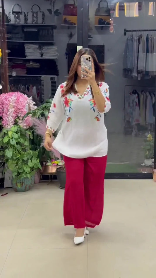 Women’s Stylish Printed Red Co-ord Set