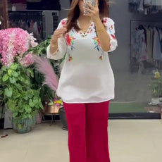 Women’s Stylish Printed Red Co-ord Set